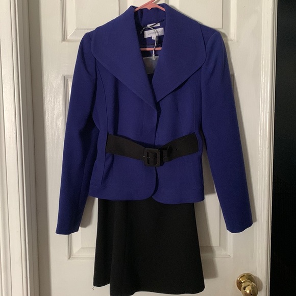 Calvin Klein Suit Jacket with Black Waist Belt - Picture 1 of 8